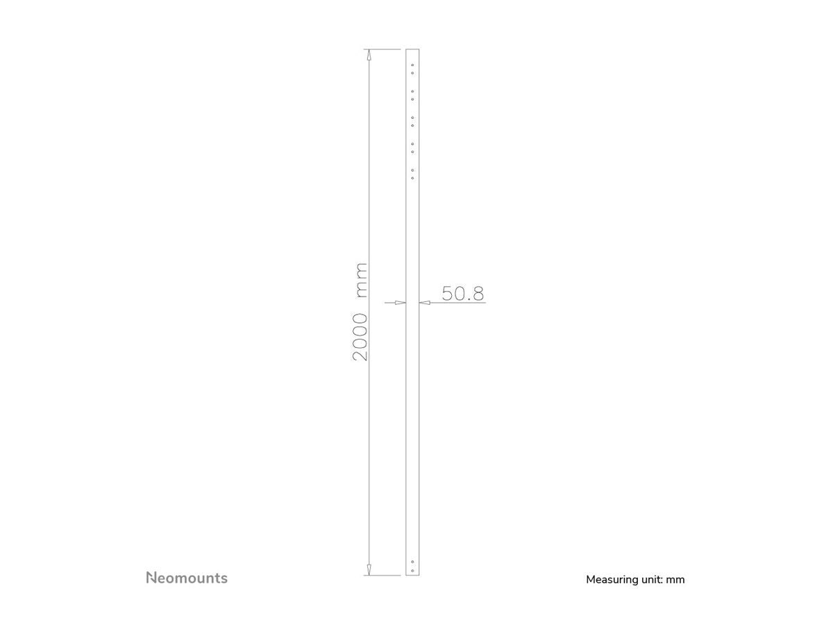 NEOMOUNTS FPMA-CP200 Tube dextension pour support décran au plafond - h 200 cm
