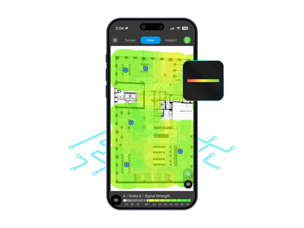 EKAHAU Survey-only license for Wi-Fi network data collection Three-year license includes the Survey mobile app cloud project sync