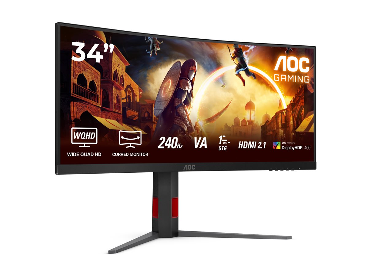 AOC CU34G4Z 34p 3440x1440 1ms 2xHDMI DP USB Black/Red