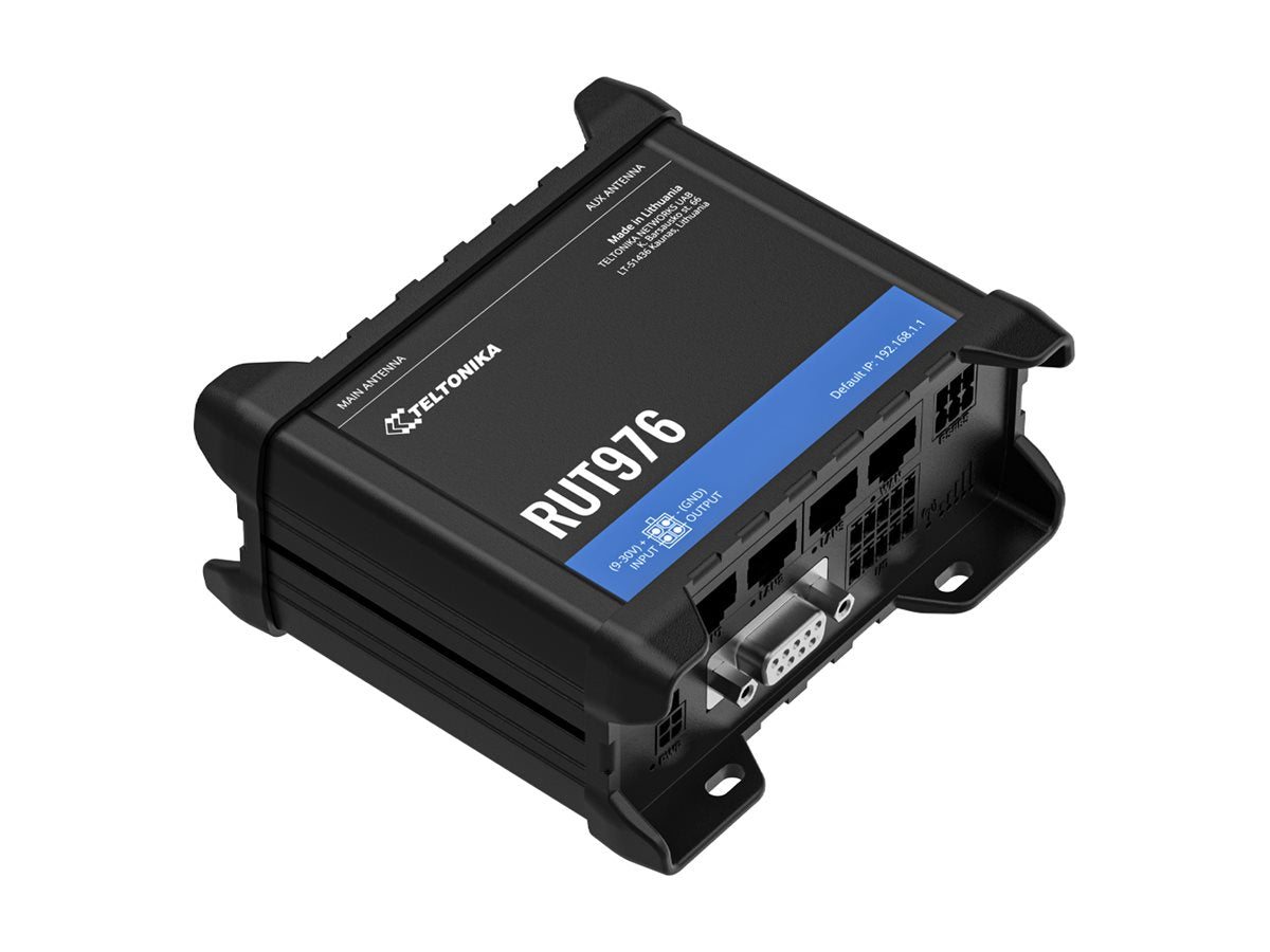 TELTONIKA NETWORKS RUT976 DUAL SIM eSIM Redcap 5G/4G/LTE RS232 RS485 I/O WiFi GNSS Router
