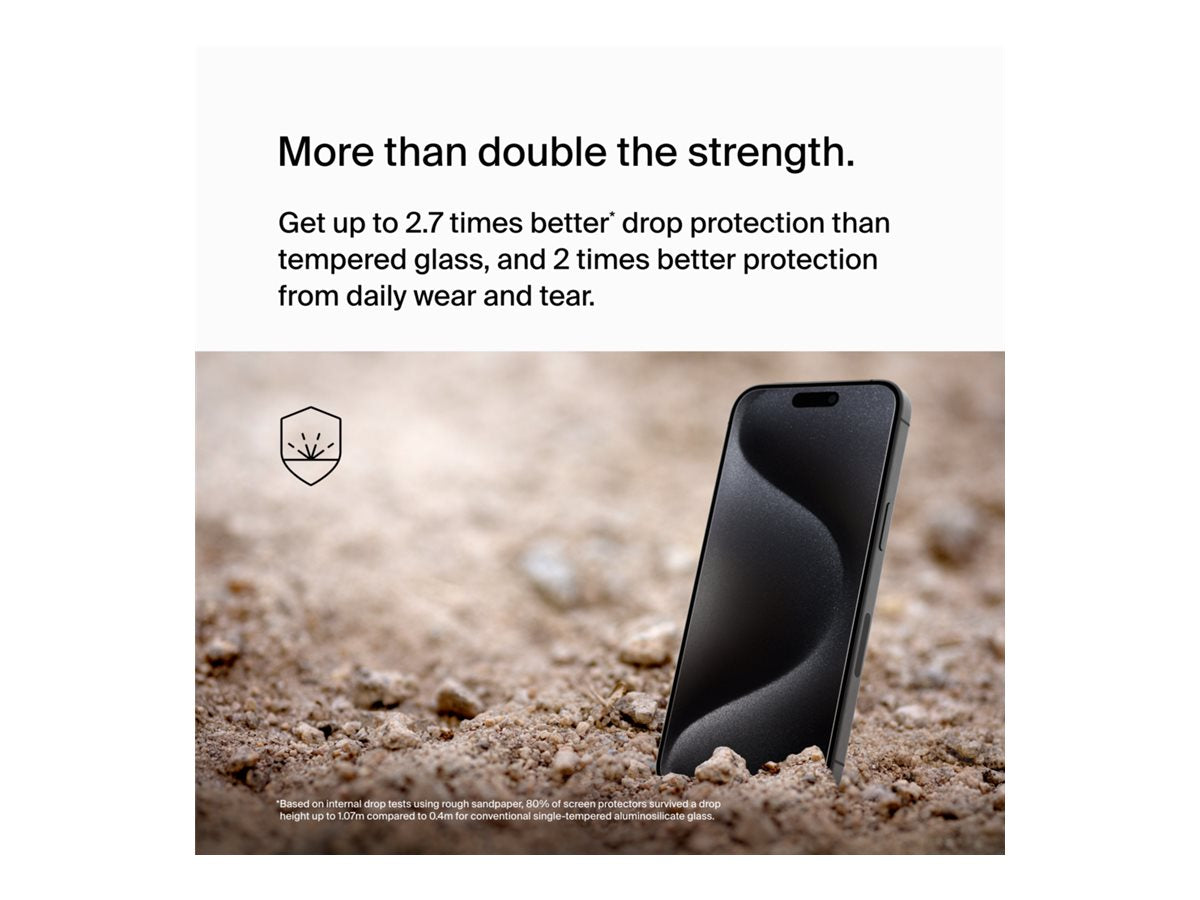 BELKIN ScreenForce Pro UltraGlass2 AM Screen Protection for iPhone 15 Pro Max