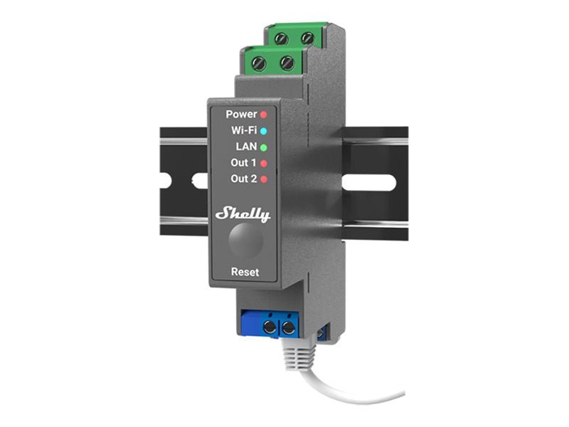 SHELLY Pro 2 LAN WLAN 2-Channel DIN Rail Smart Relay