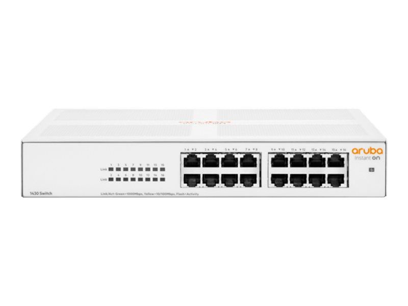 HPE Networking Instant On 1430 16G Class4 PoE 124W Switch Commutateur non géré 16 x 10/100/1000 PoE Class 4 de bureau