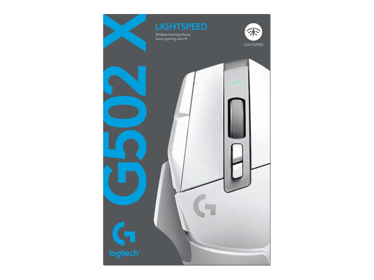 LOGITECH G G502 X LIGHTSPEED Mouse optical 8 buttons wireless 2.4 GHz USB LOGITECH LIGHTSPEED receiver white