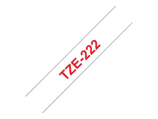 BROTHER P-TOUCH TZE-222 rouge sur blanc 9mm