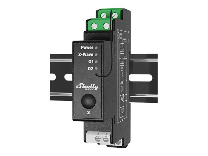 SHELLY Wave Pro 2PM DIN-Rail 2-Channel Power Monitoring Smart Switch // QPSW-0A2P16EU