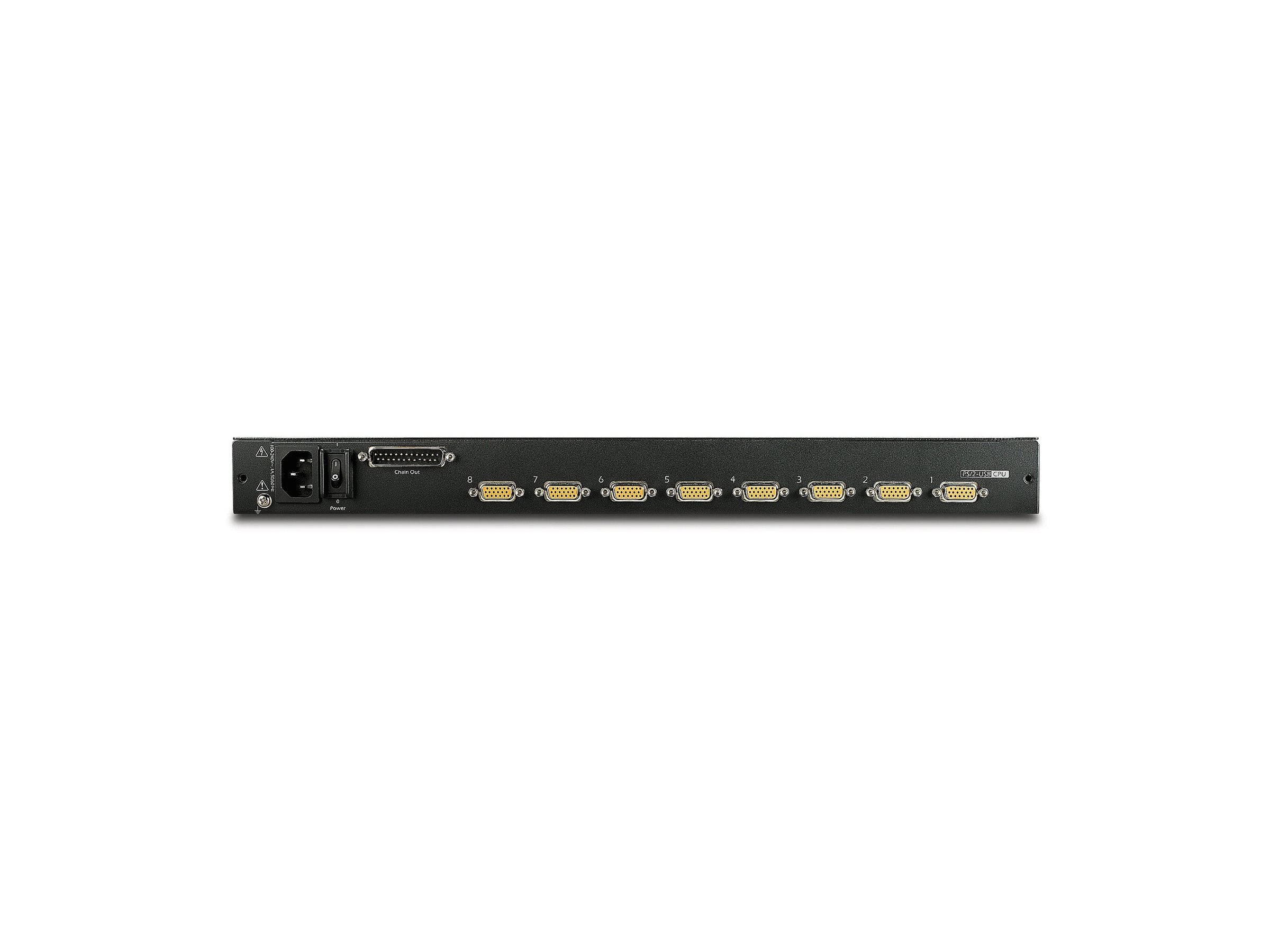 APC LCD Console KVM console with KVM switch 8 ports PS/2 17inch rack-mountable VGA Black 1U