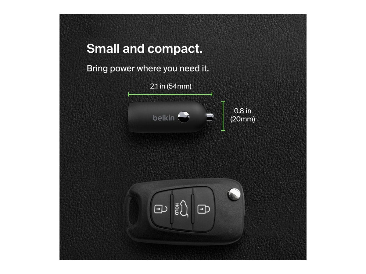 BELKIN 30W USB PD Car Charger With PPS W/PVC C-C 1M BLK