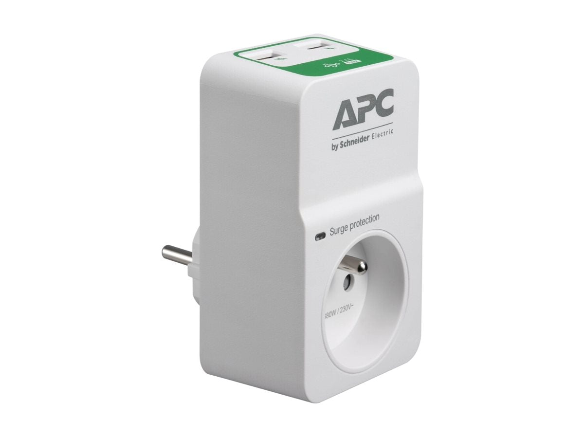 APC Essential Surgearrest PM1WU2 Surge protector AC 230V output connectors 1 France white