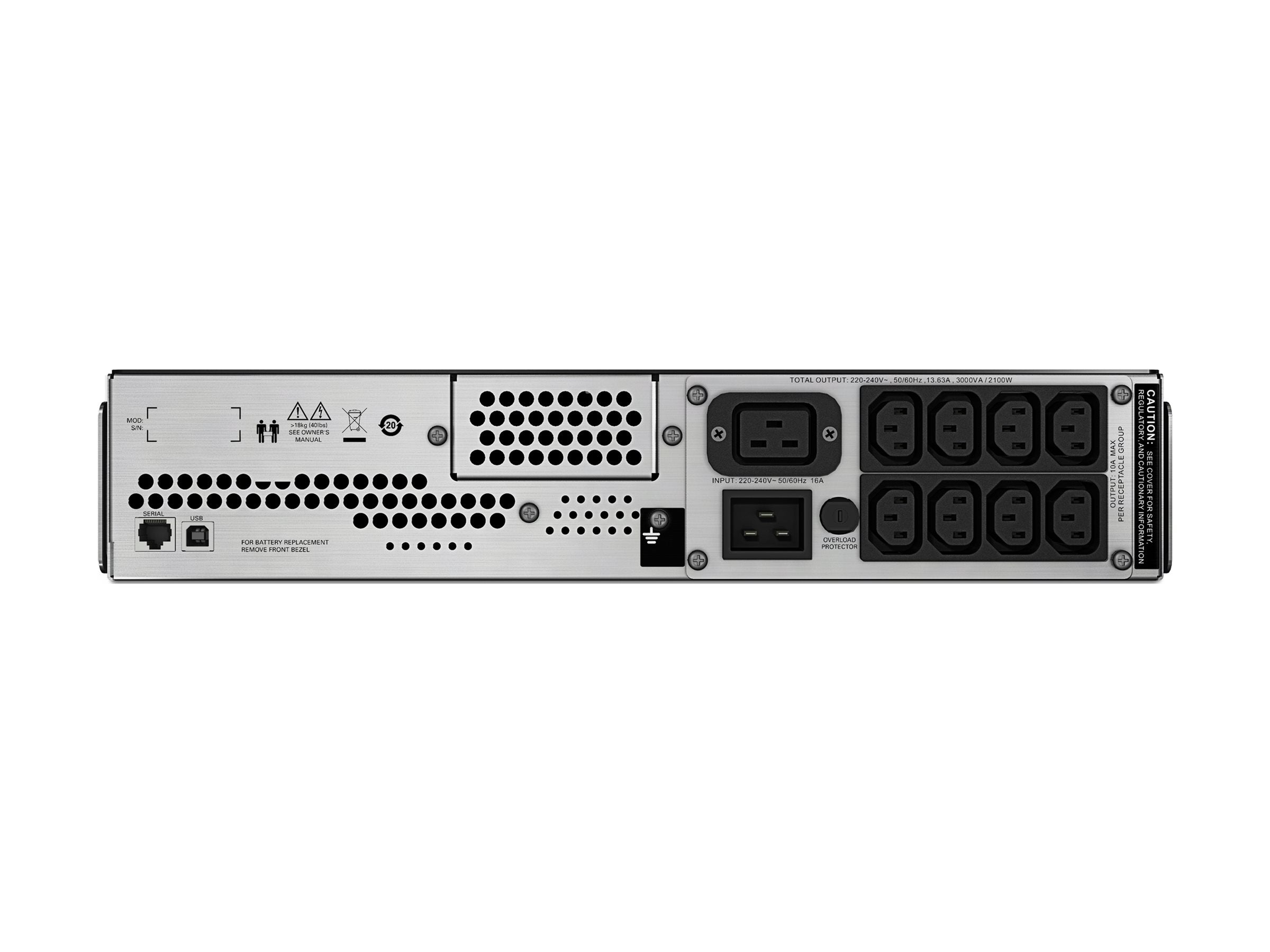 APC Smart-UPS C 3000VA LCD UPS rack-mountable AC 230V 2100Watt 3000VA USB output connectors 9 2U Black