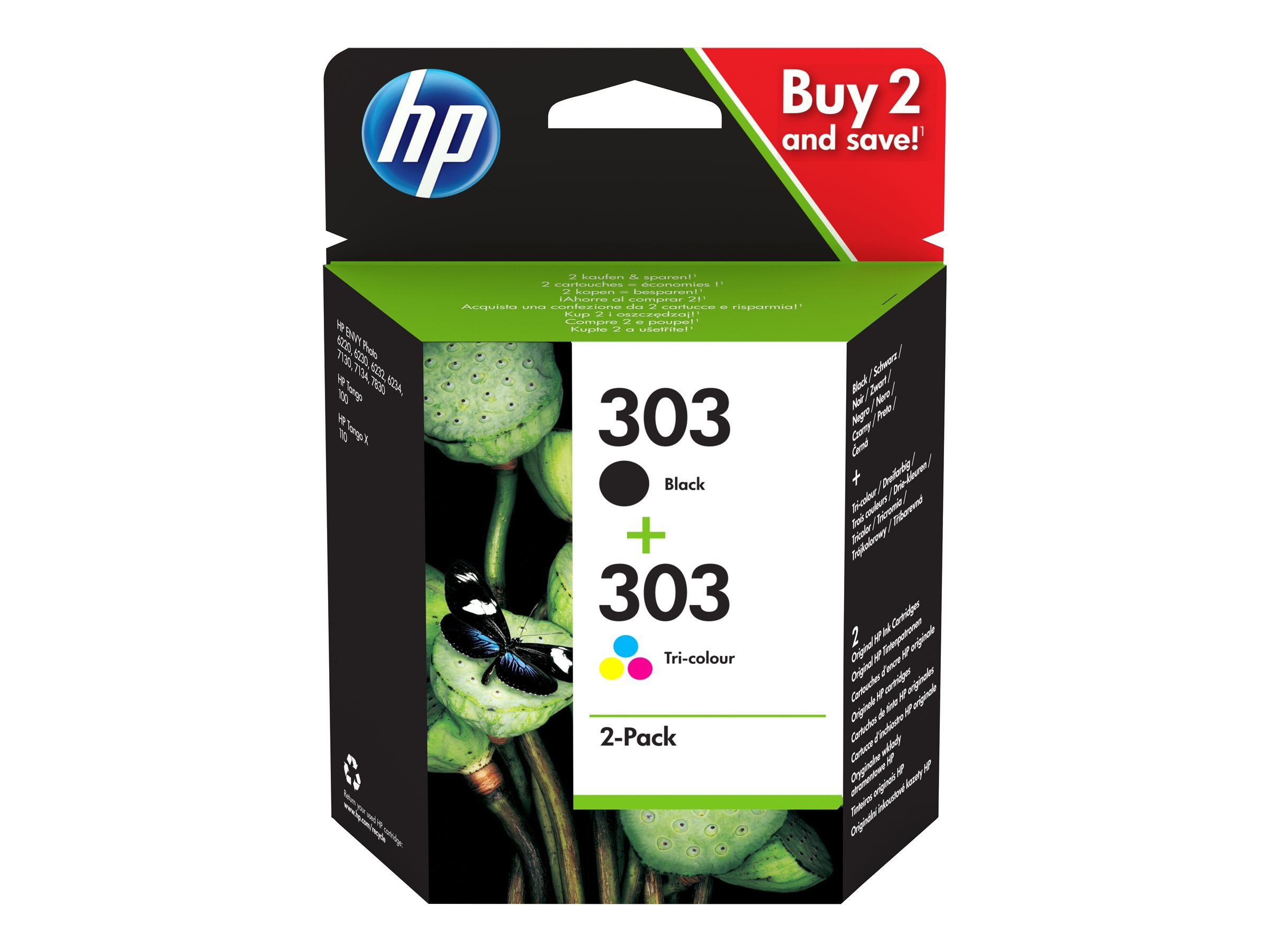 HP 303 Black/Tri - Color Original Ink Cartridge 2-Pack