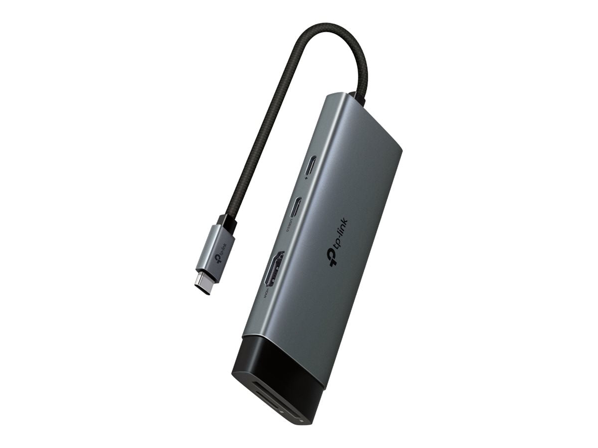 TP-LINK USB Type-C 7-Port Hub 1x USB-C Connector 1x HDMI 4K 60Hz Port 1x USB-C PD 100W Port 1x SD + 1x microSD TF up to 200MBps Port