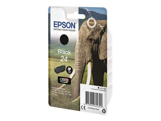 EPSON 5LB 24 ink cartridge black standard capacity 5.1ml 240 pages 1-pack RF-AM blister w/s