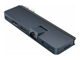 TARGUS HyperDrive Dual USB-C TB compatible 7-in-2 Hub w univ. USB-C ext adaptor - MN Blue - for all Apple MB