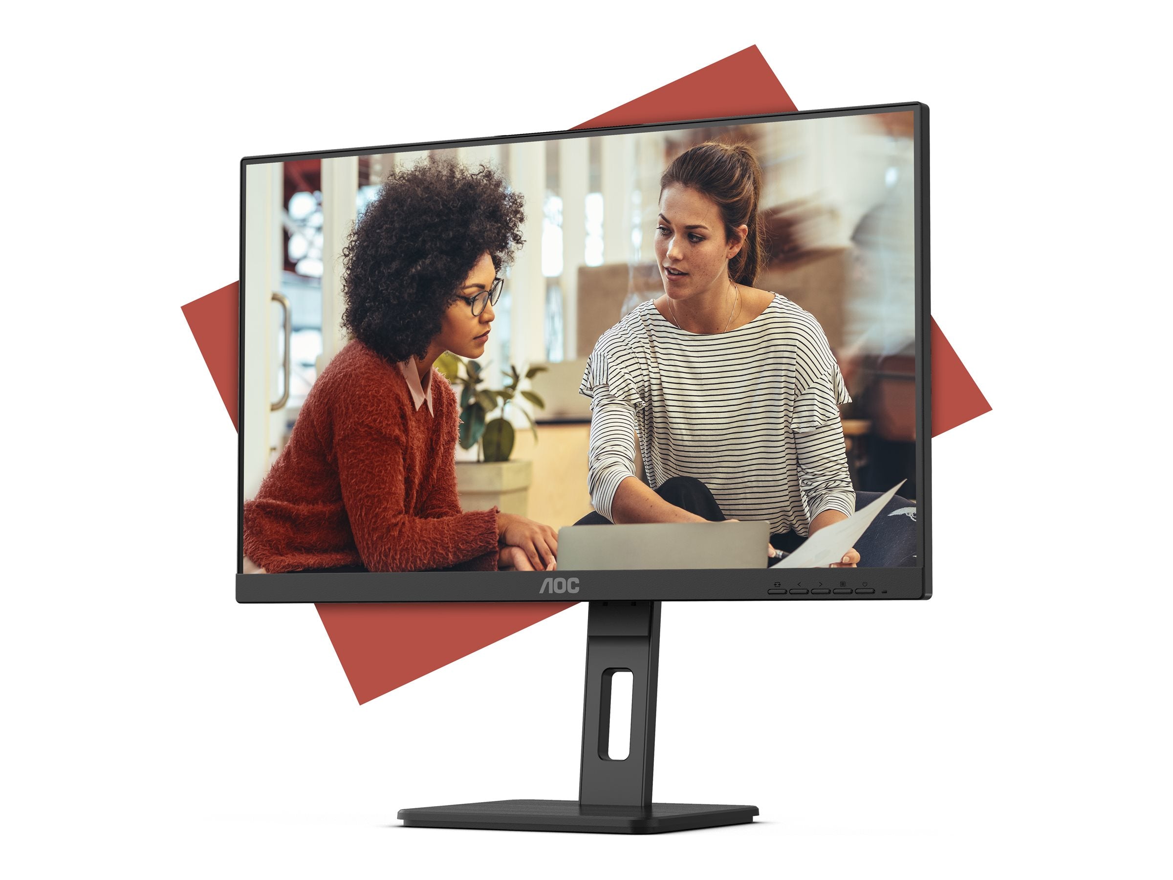 AOC 27E3QAF Écran LED - 27" - 1920 x 1080 Full HD @ 75 Hz - IPS - 1000:1 - 4 ms - HDMI, VG DP - HAS Pivot- Haut parleurs