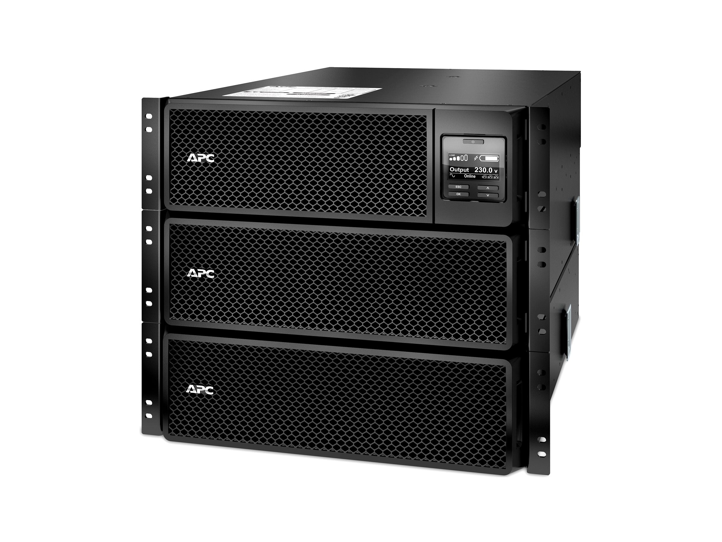 APC Smart-UPS SRT 8000VA RM UPS rack-mountable AC 230V 8000Watt 8000VA Ethernet 10/100 USB output connectors 14 6U Black