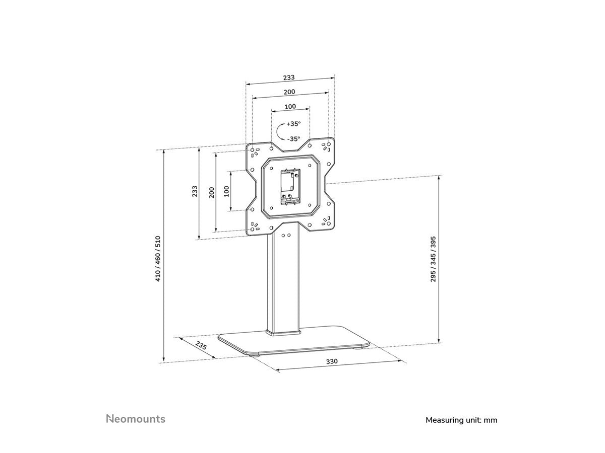 NEOMOUNTS DS45-430BL12 Support de bureau pour écran à poser 23-43p- pivotant