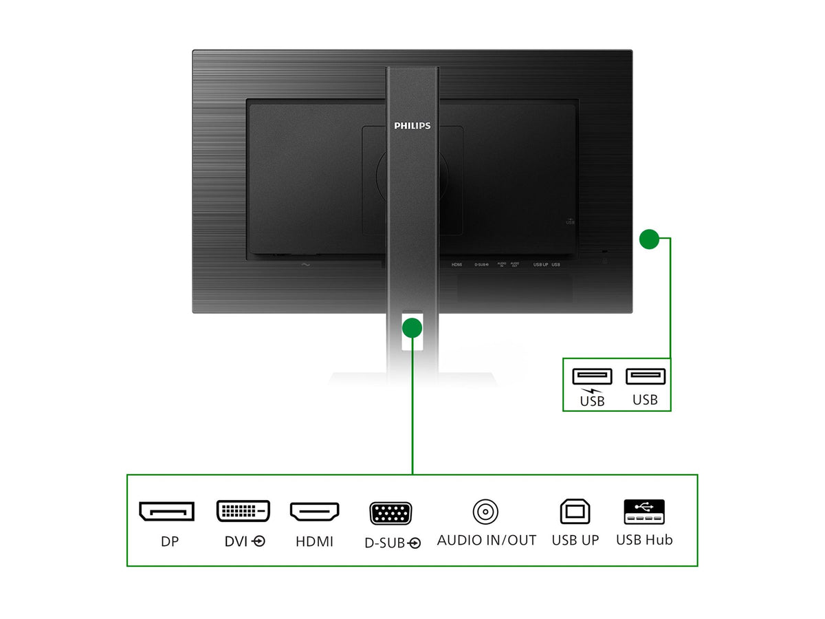 PHILIPS 272B1G/00 Ecran faible consommation - 27''-1920 x 1080 Full HD- 75 Hz - IPS - 250 cd/m-4 ms - HDMI, DVI-D, VG DP , HP