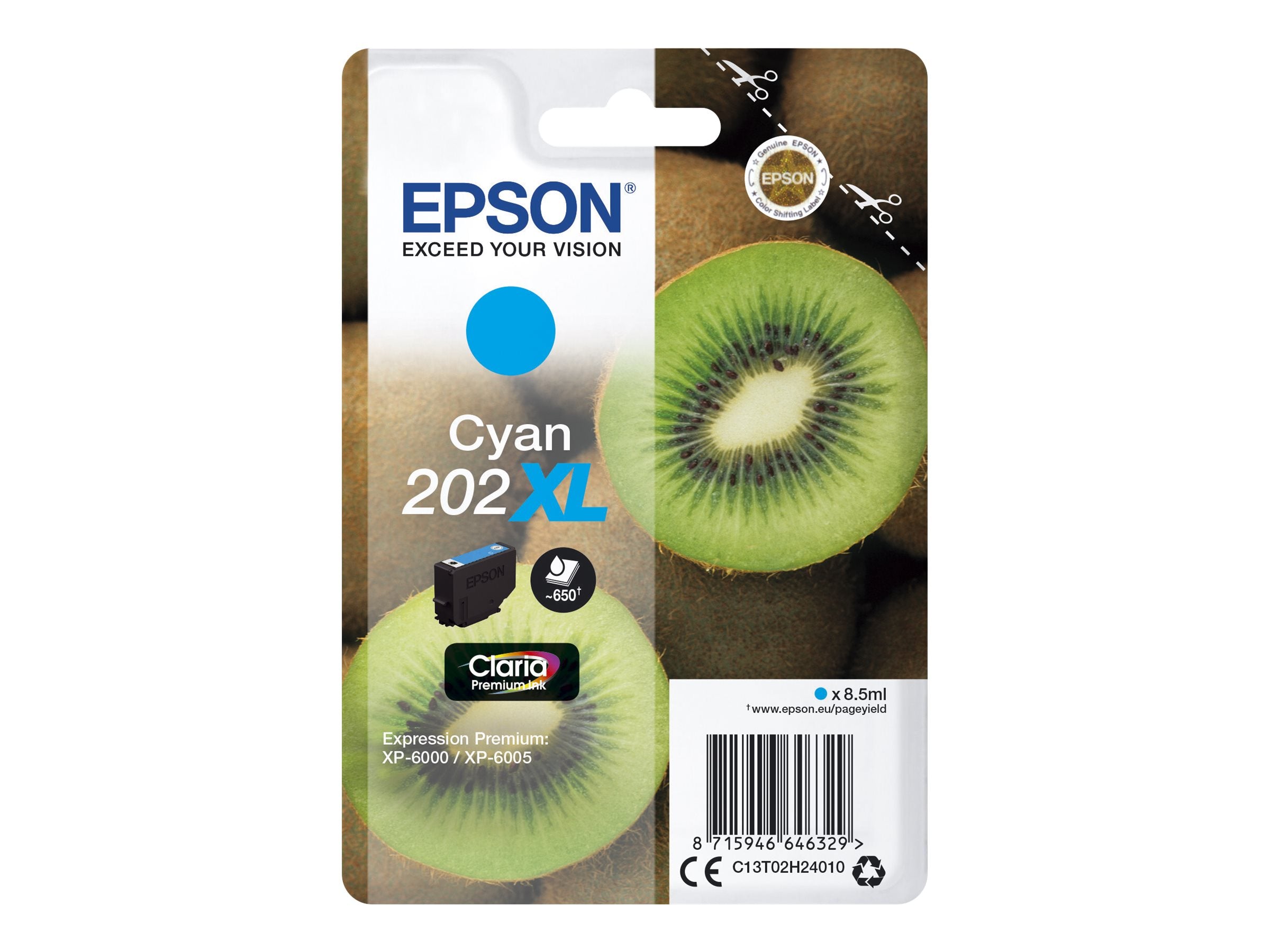 EPSON 1LB Singlepack Cyan 202XL Kiwi Clara Premium Ink