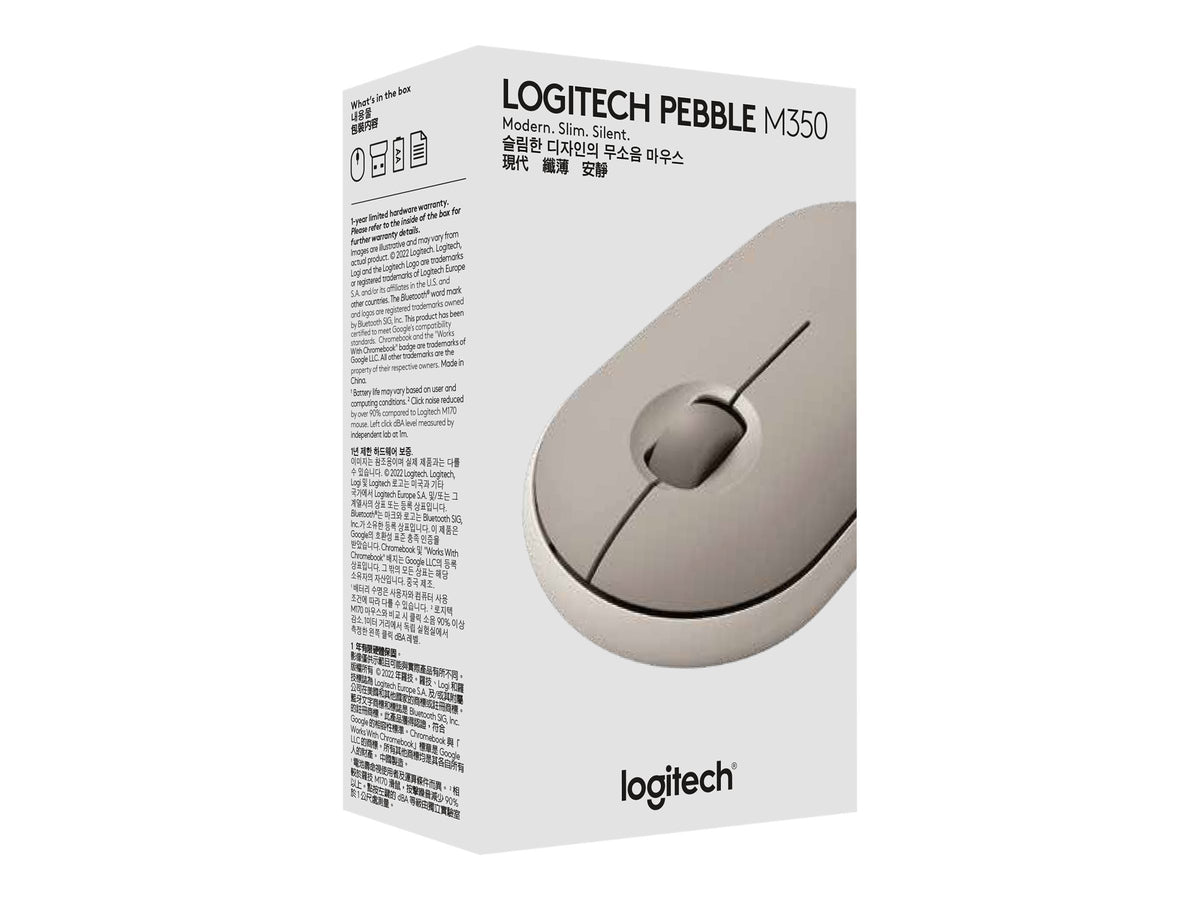 LOGITECH Pebble M350 Wireless Mouse - SAND - EMEA