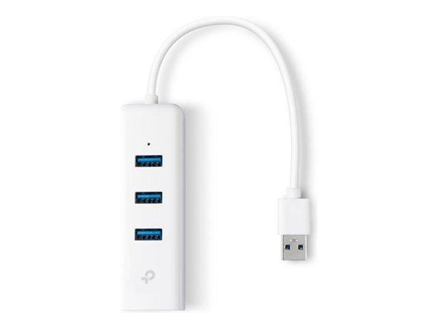 TP-LINK USB 3.0 to Gigabit Ethernet Network Adapter 3-Port USB 3.0 Hub 1 USB 3.0 connector 1 Gigabit Ethernet port 3 USB 3.0 ports