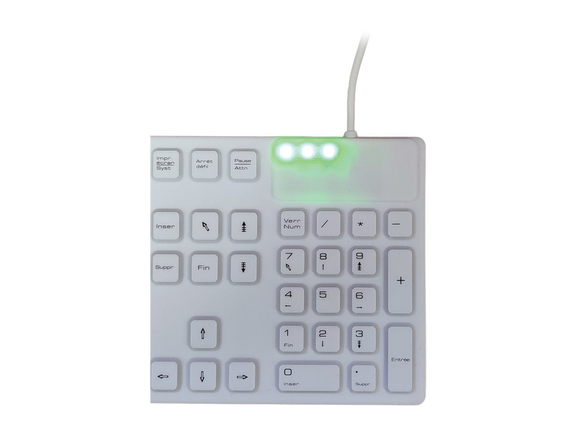 MCL-SAMAR Clavier étanche filaire en silicone - Blanc