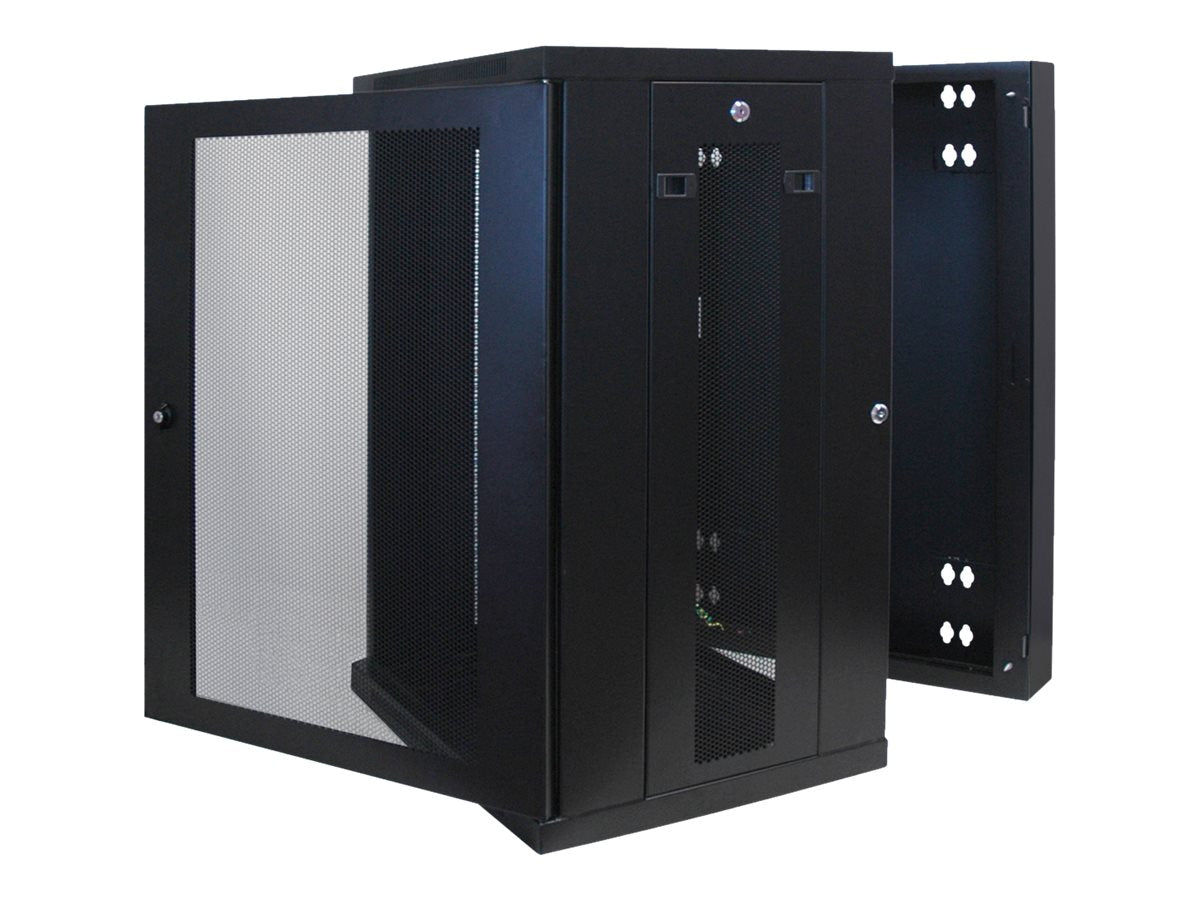 EATON TRIPPLITE 18U Wall Mount Rack Enclosure Server Cabinet Hinged w/ Door & Sides Rack cabinet wall mountable Black 18U 19