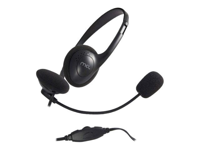 MCL-SAMA Casque stereo avec micro controle volume integre - Noir