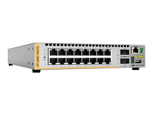 ALLIED 16x 1G/10G-T 2x QSFP+ L3 10G Intelligent Switch 10G/40G Stacking EU Power Cord
