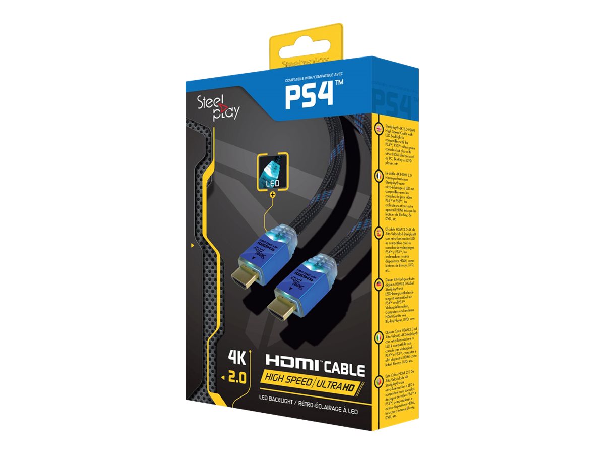LEXIP X STEELPLAY 4K 2.0 HDMI High Speed Ultra HD LED Cable 2m PS4/PS3
