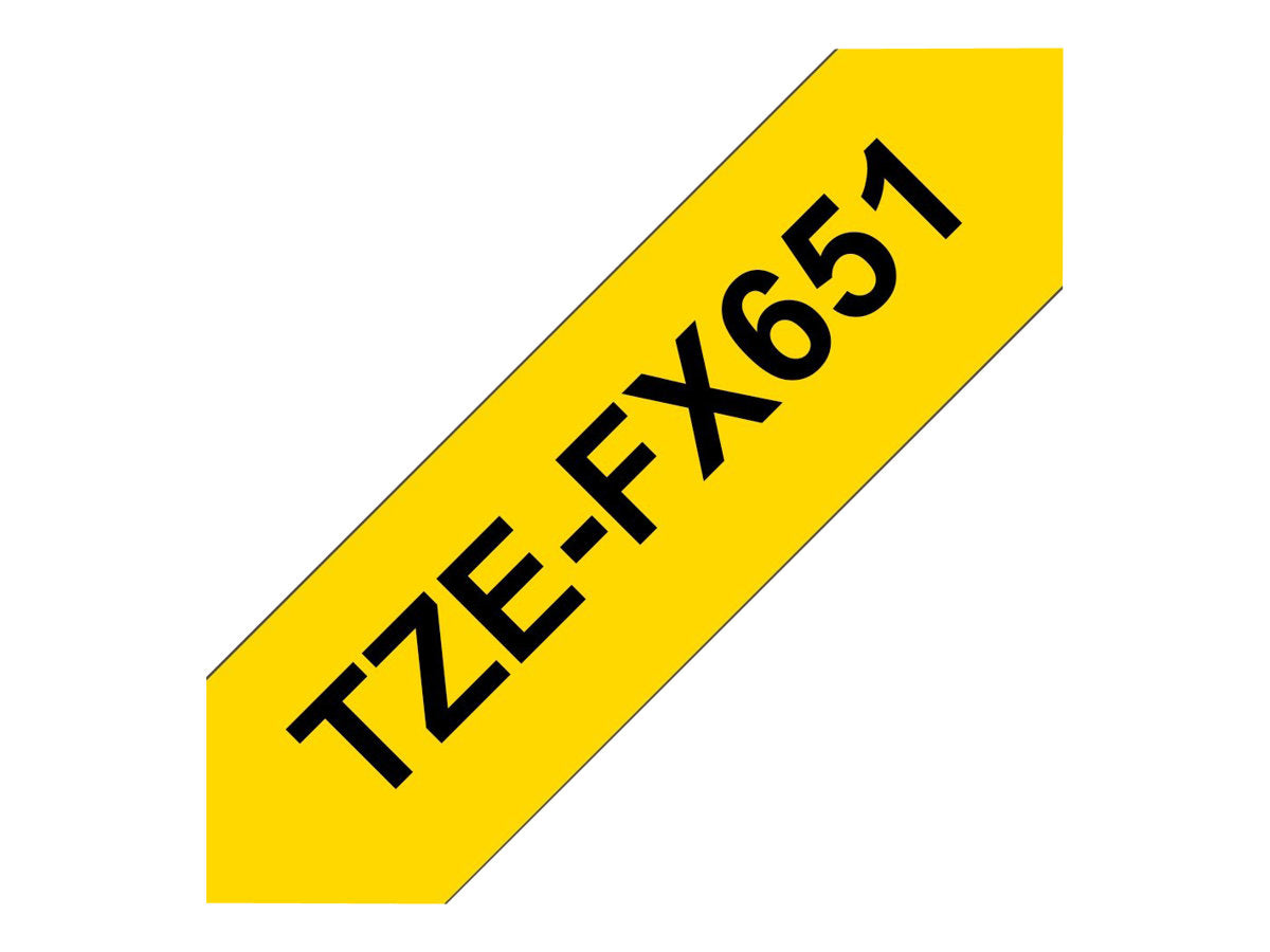 BROTHER P-TOUCH TZE-FX651 noir sur jaune  24mm