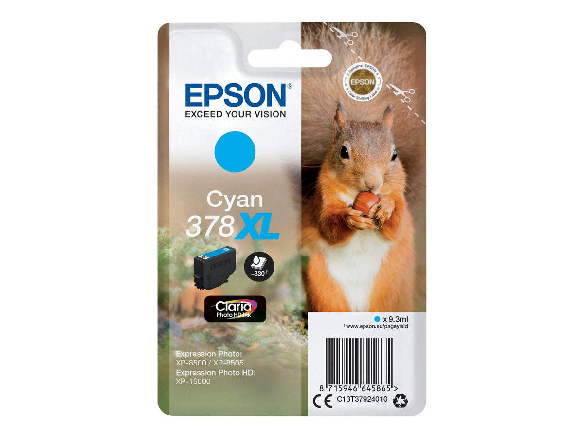 EPSON 1LB Singlepack Cyan 378XL Squirrel Clara Photo HD Ink