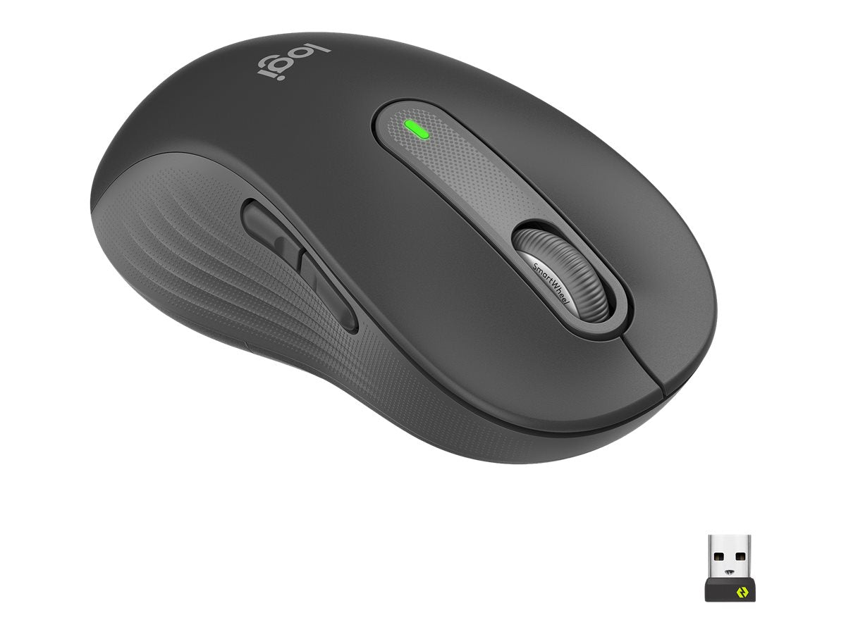 LOGITECH Signature M650 L LEFT Mouse large size left-handed optical 5 buttons wireless Bluetooth 2.4 GHz GRAPHITE