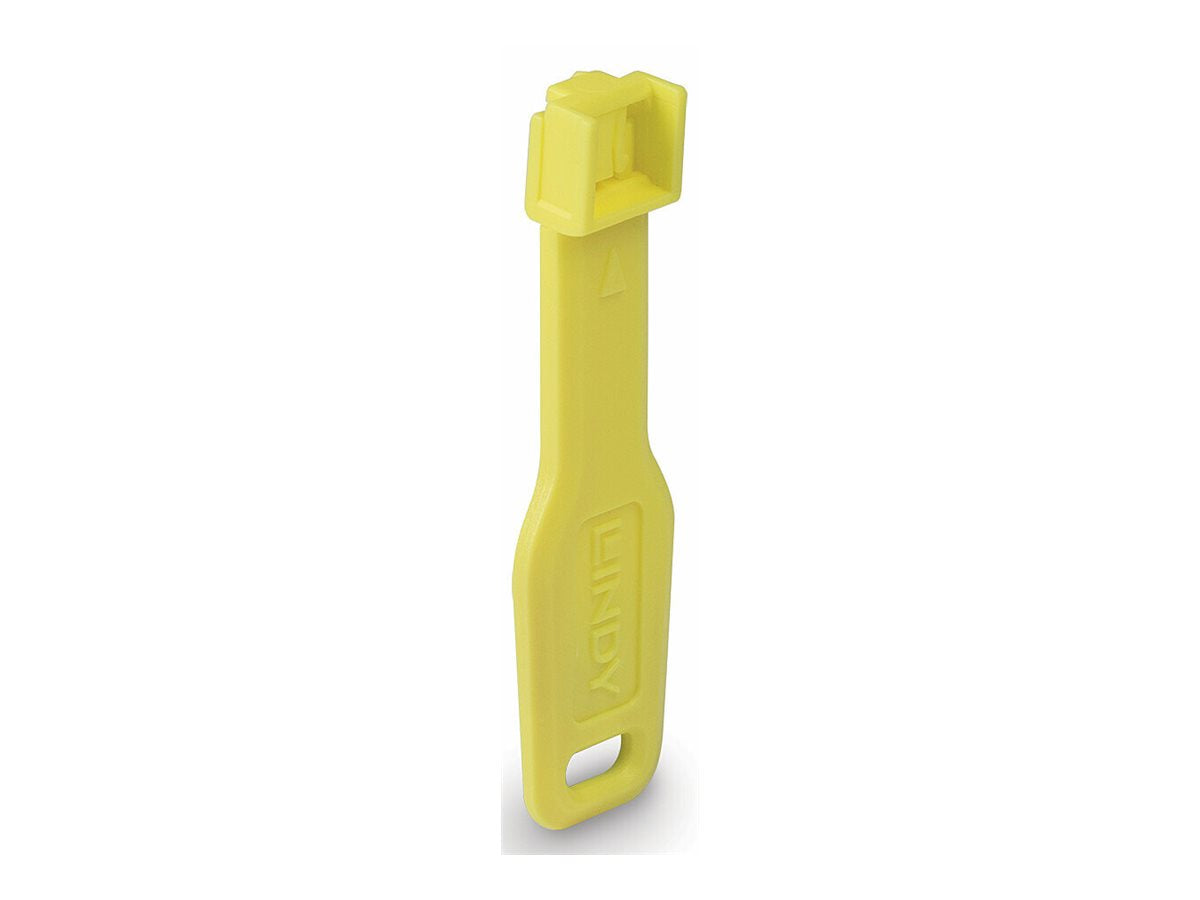 LINDY RJ45 Port Locks YELLOW 10x + 1 Key