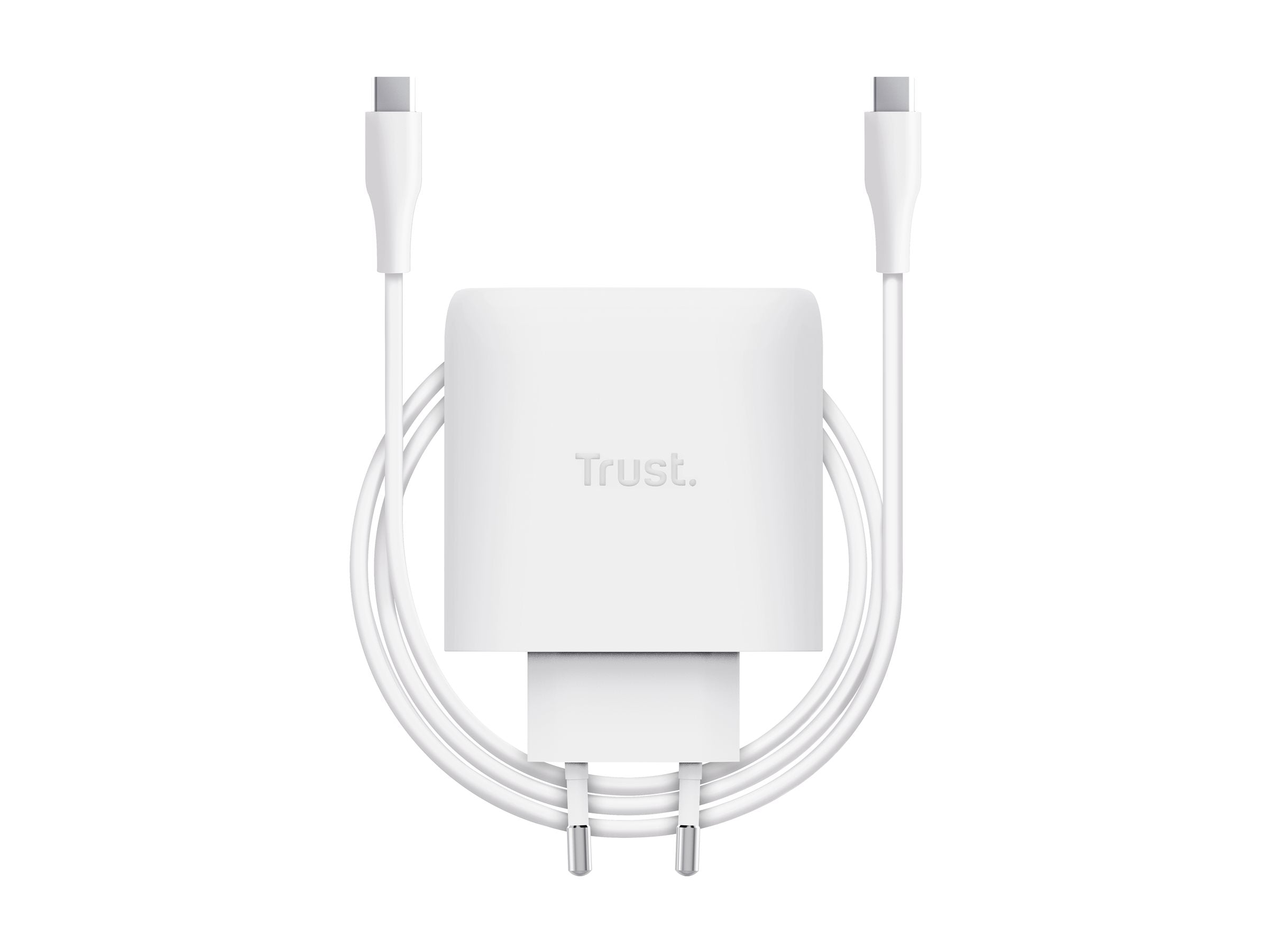 TRUST Chargeur MAXO USB 65 watts GAN 4 ports 3 USB-C + 1 USB-A + câble blanc