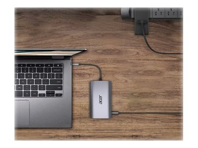 ACER 12-IN-1 TYPE-C DONGLE 2xUSB3.2 2xUSB2.0 2xHDMI DisplayPort Type C PowerDelivery SD Card reader TF Card reader 1000M Ethernet