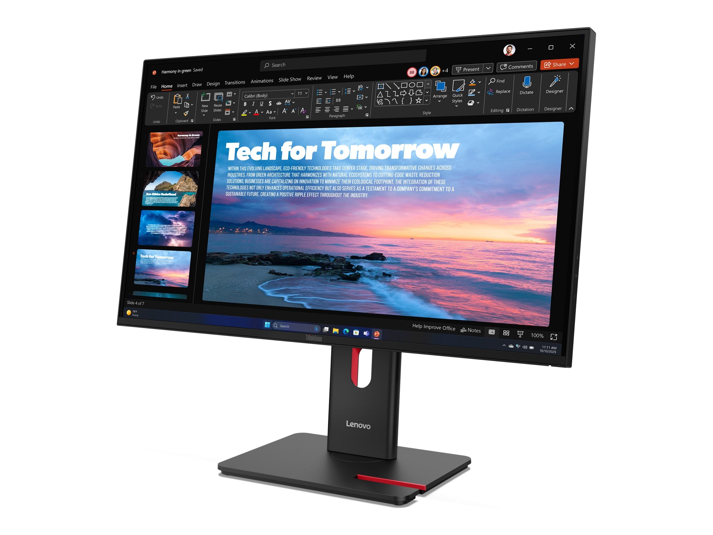 LENOVO ThinkVision T27qd-40 LED Écran 27p 2560x1440 QHD 120Hz IPS 350cd/m2 HDR10 4ms HDMI DisplayPort DaisyChain USB-C Dock 96W