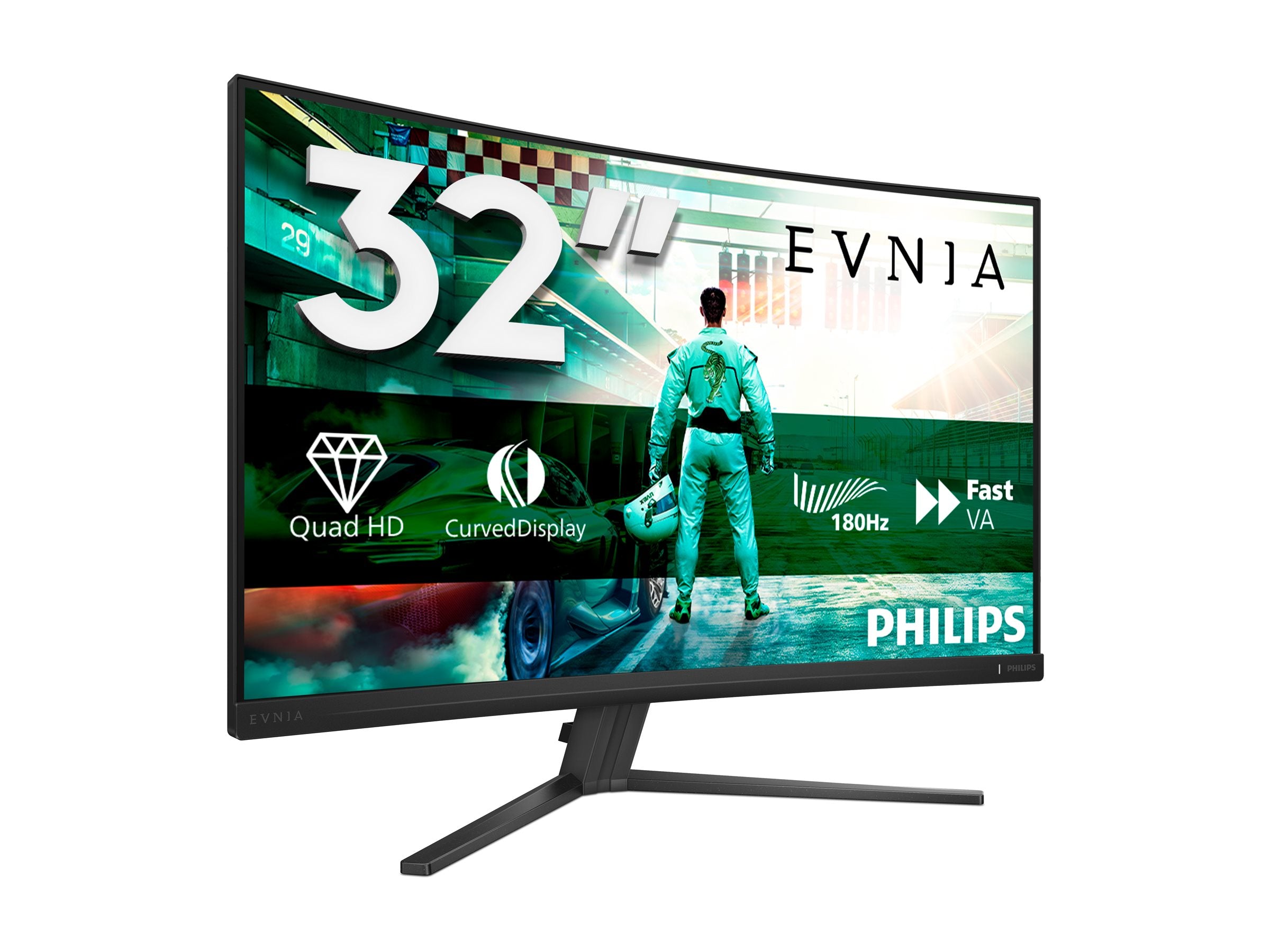 PHILIPS Evnia 3000 32M2C3500L - Ecran Gaming incruvé - 32p - 2560 x 1440 QHD 180 Hz - VA - 300 cd/m² -3500:1 - HDR10 - 2xHDMI DP -