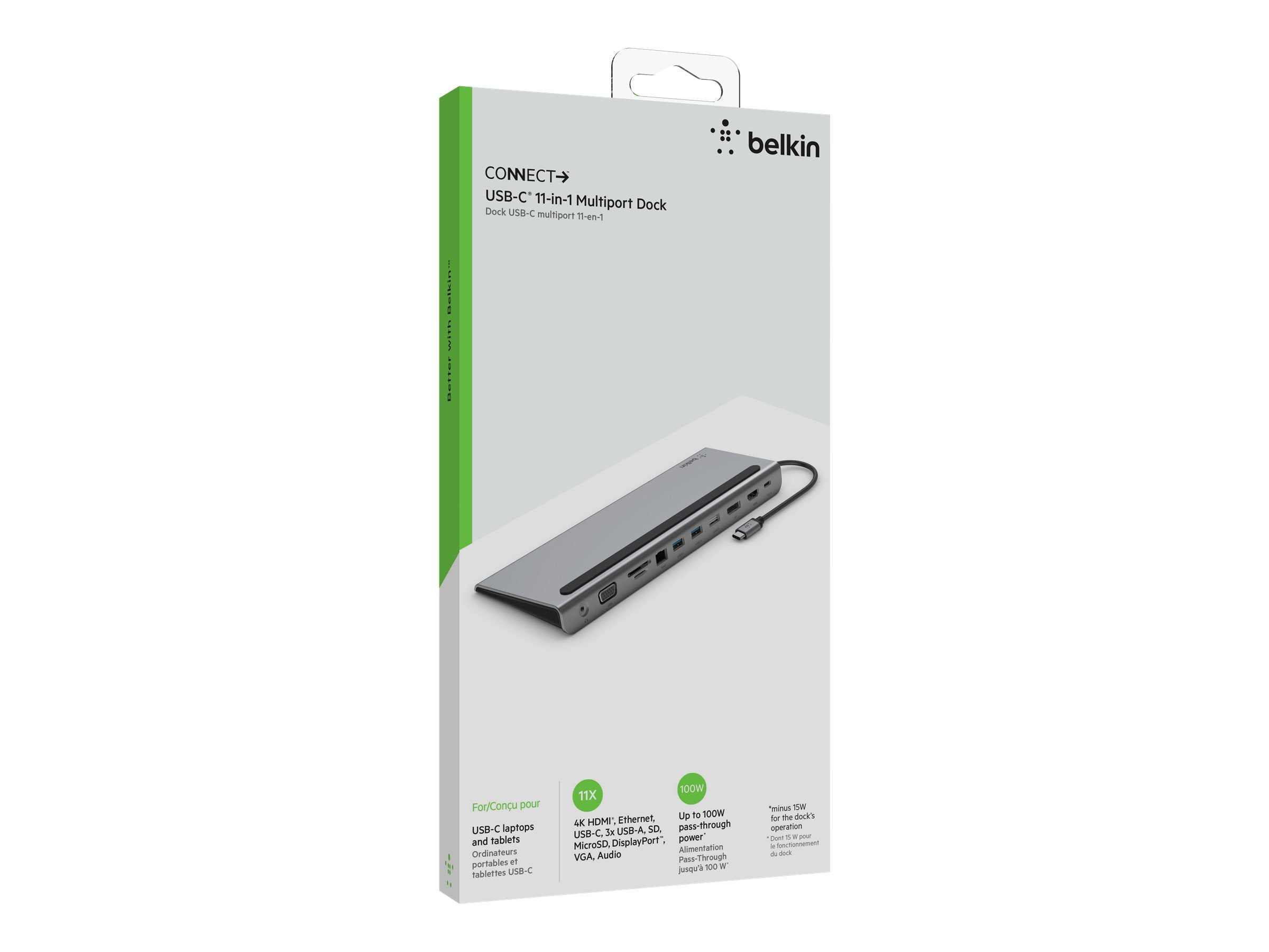 BELKIN Station daccueil USB-C Docking 2 écrans HDMI DP VGA 100W PD