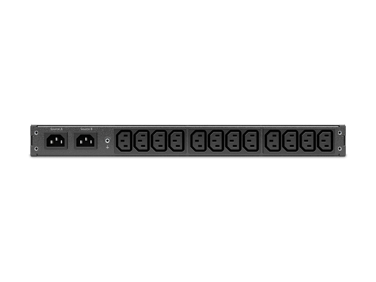 APC NetShelter Automatic transfer switch Rack AC 207-253V 2000VA 1-phase Ethernet 10/100/1000 USB output connectors 12 1U Black