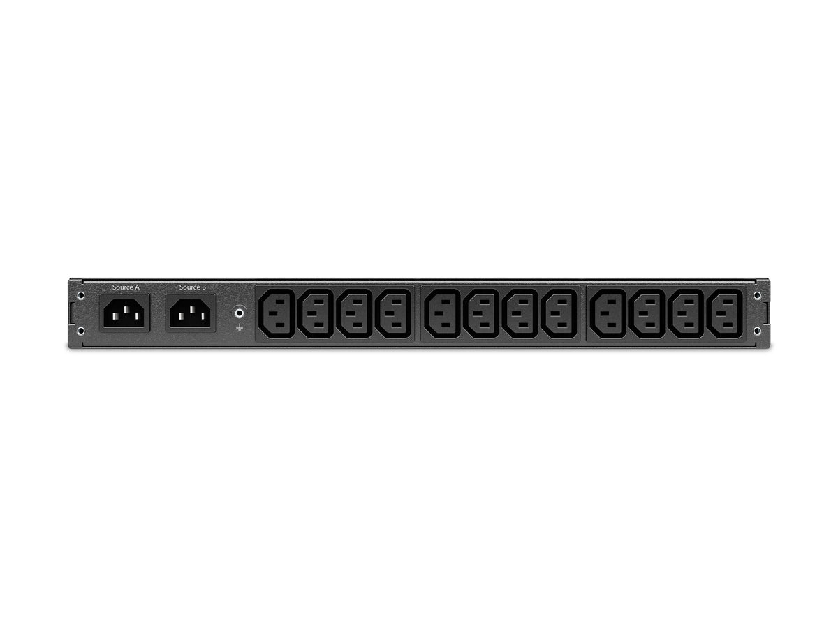 APC NetShelter Automatic transfer switch Rack AC 207-253V 2000VA 1-phase Ethernet 10/100/1000 USB output connectors 12 1U Black