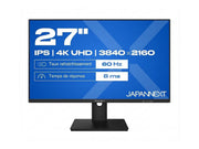 JAPANNEXT JNIPS270UHD60F9  Ecran LED 27 4K UHD(3840x2160) à 60Hz  IPS  350 cd/m