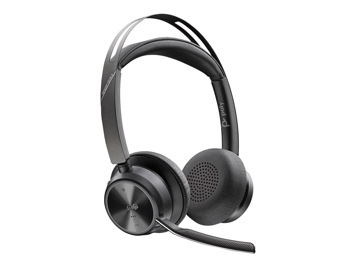 HP Poly Voyager Focus 2 Microsoft Teams Certified USB-C Bluetooth Headset +USB-C/A Adapter
