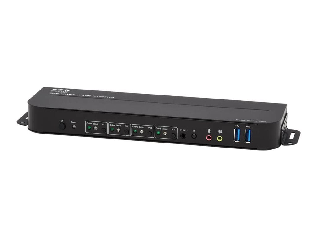EATON TRIPPLITE Commutateur KVM 4 ports DisplayPort/USB 4K 60 Hz HDR HDCP 2.2 IR DP 1.4 partage USB