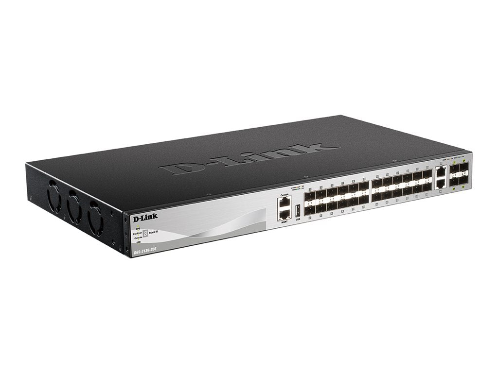 D-LINK L3 Light Switch 24 SFP ports & 2 10GBASE-T ports & 4 10GbE SFP+ Ports Physical Stack Up To 9 Units