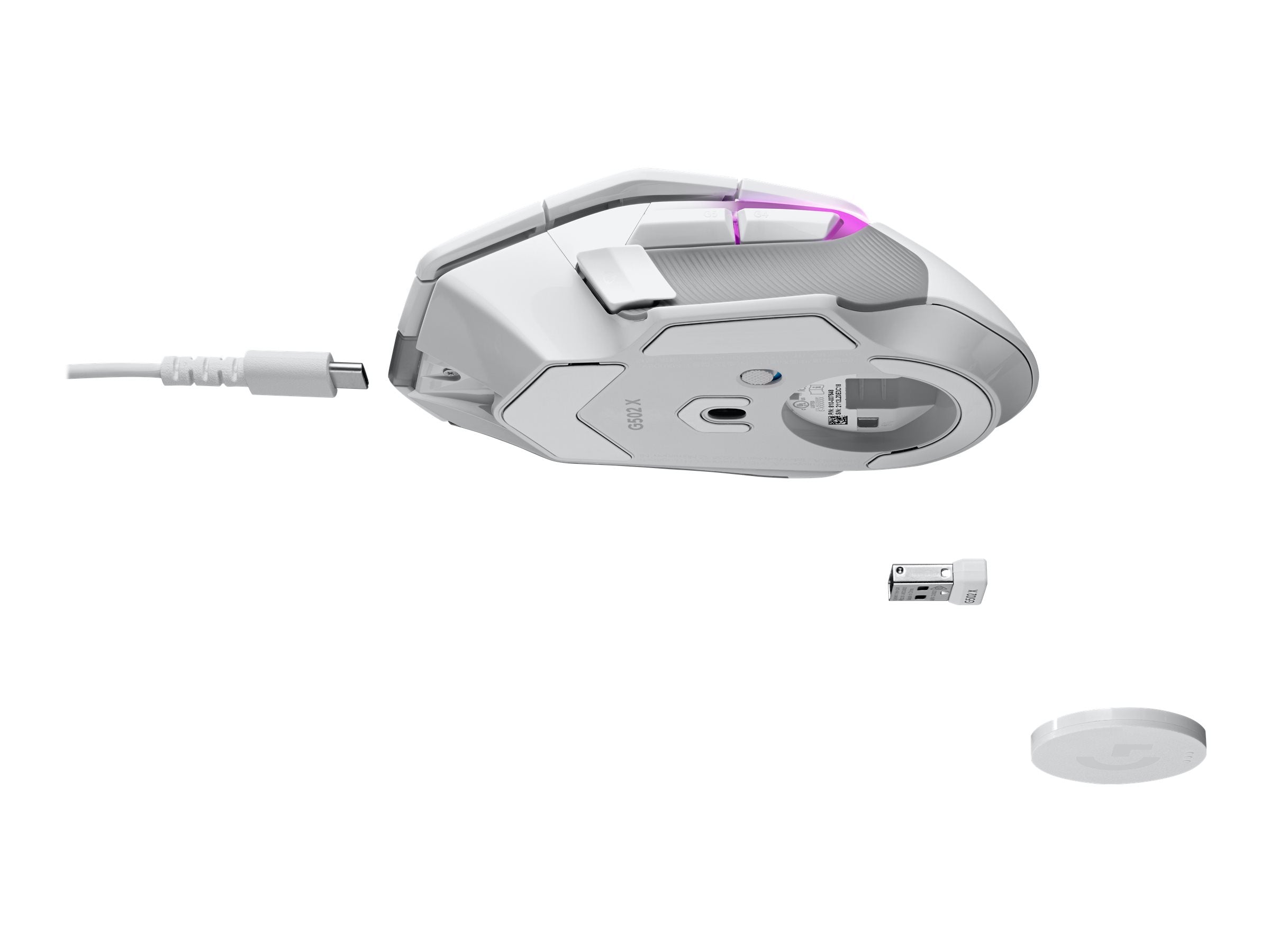 LOGITECH G G502 X PLUS Mouse optical wireless 2.4 GHz USB LOGITECH LIGHTSPEED receiver white