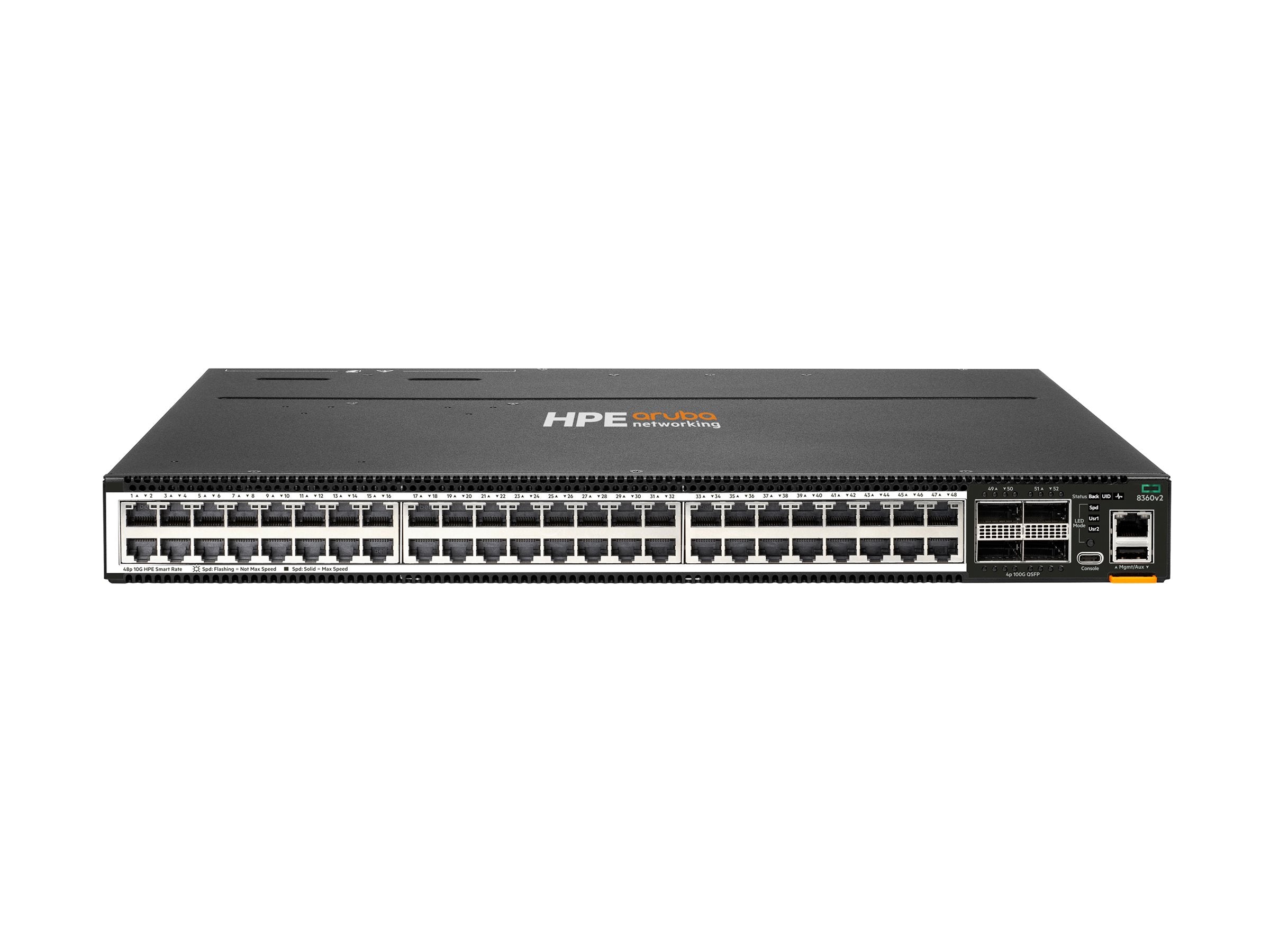 HPE Aruba 8360-48XT4C v2 48p 1G/10GBase-T 4p 100G QSFP+/28 Front-to-Back 3 Fans 2 AC Bundle EU en
