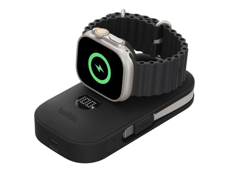 BELKIN Batterie externe 10K 45W avec câble USB-C et module de recharge pour Apple Watch noir