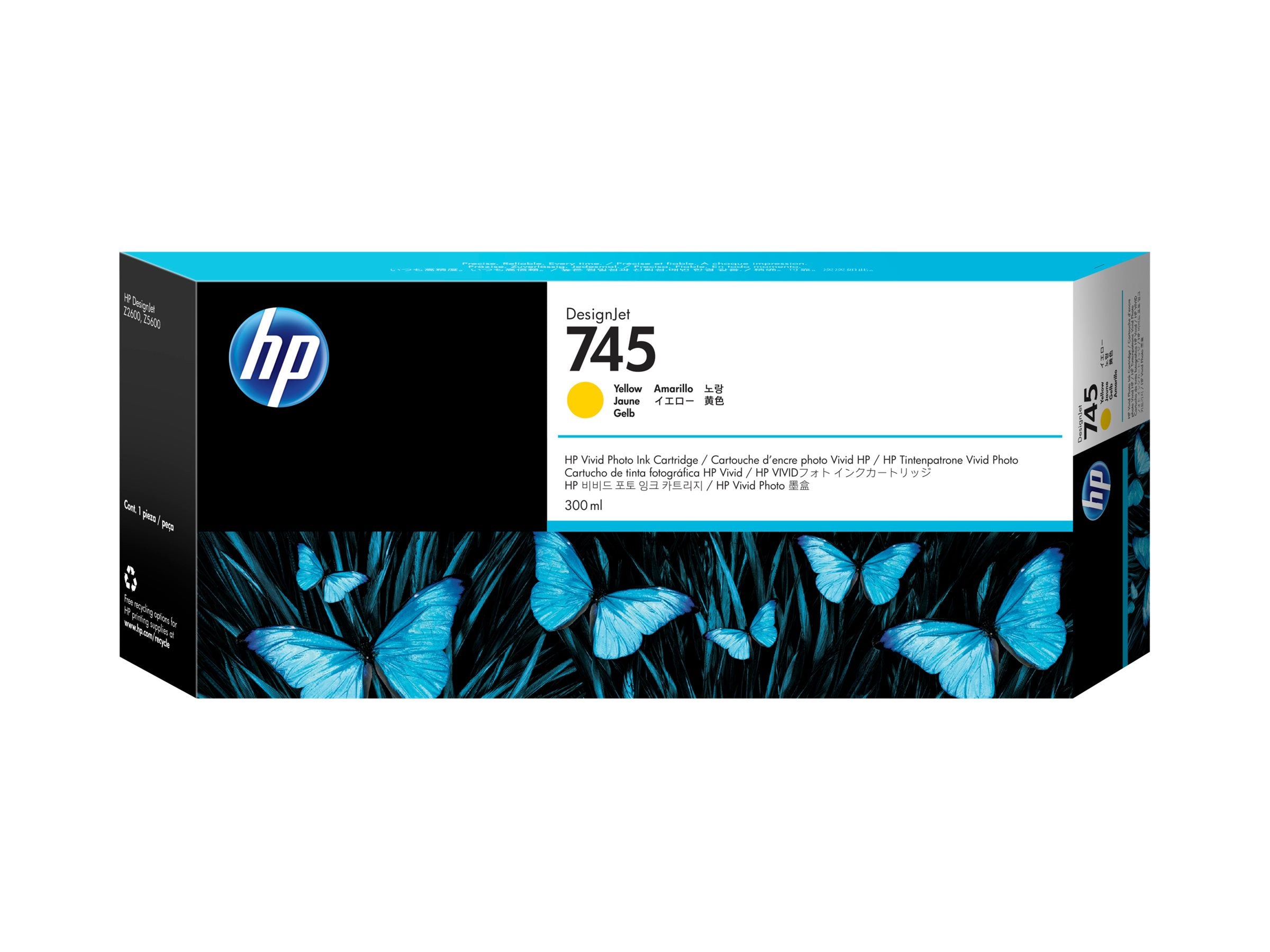 HP 745 original Ink cartridge F9K02A Yellow 300 ml