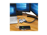 EATON TRIPPLITE USB-C Dock Dual Display - 4K 60Hz HDMI USB 3.2 Gen 1 USB-A Hub Memory Card 100W PD Charging Gray